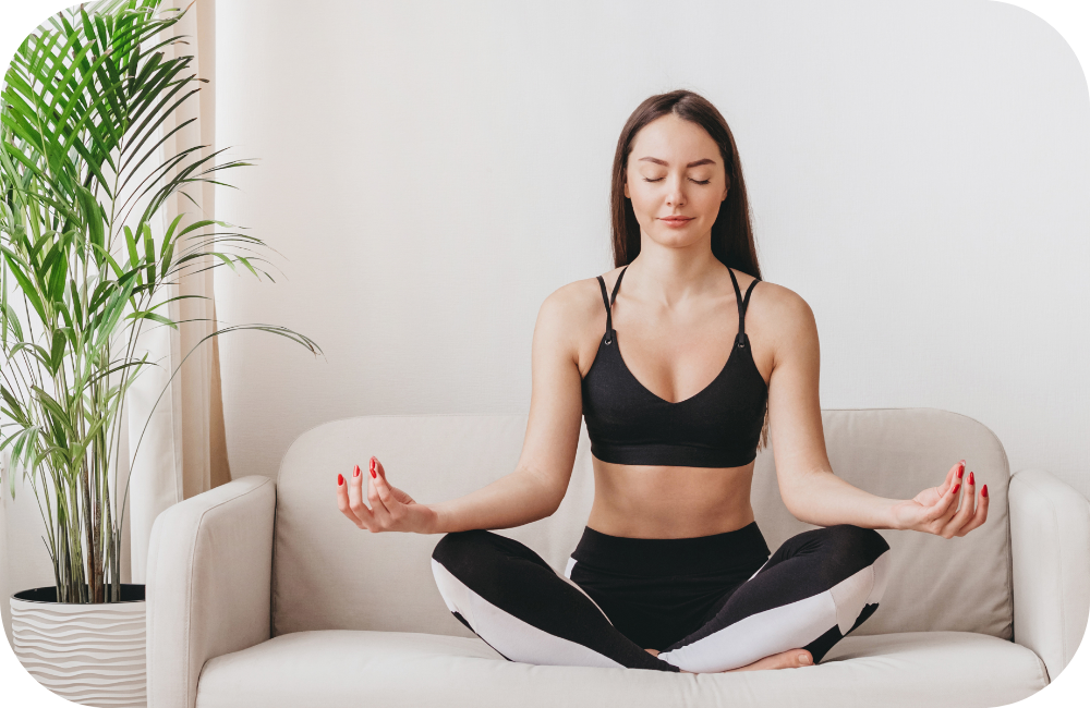 a woman meditating